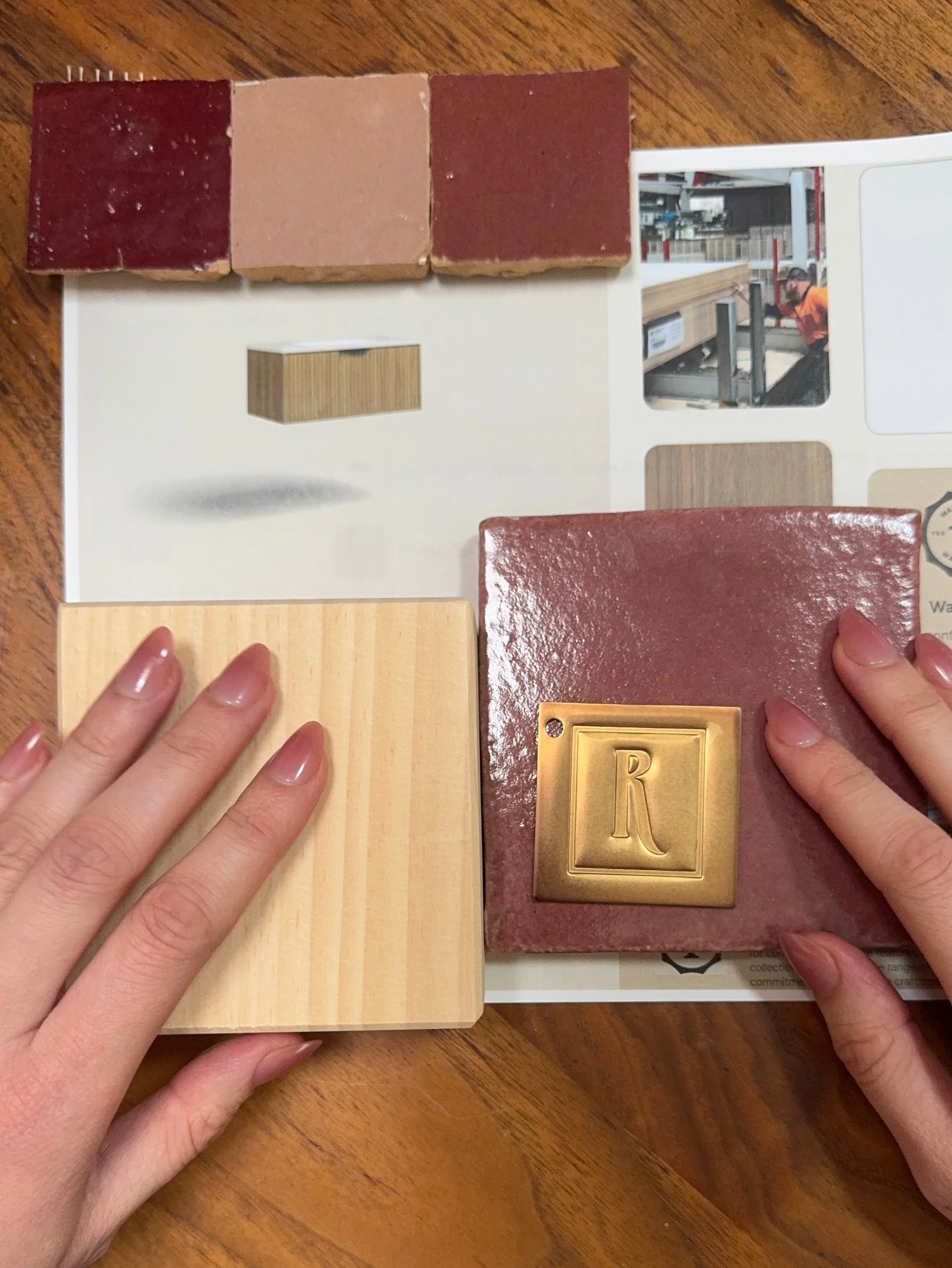 A moment of silence for a vetoed palette.

#raspberrytiles #pinkandbrass #zelliegemosaic #bathroomremodel #pdxinteriordesigner