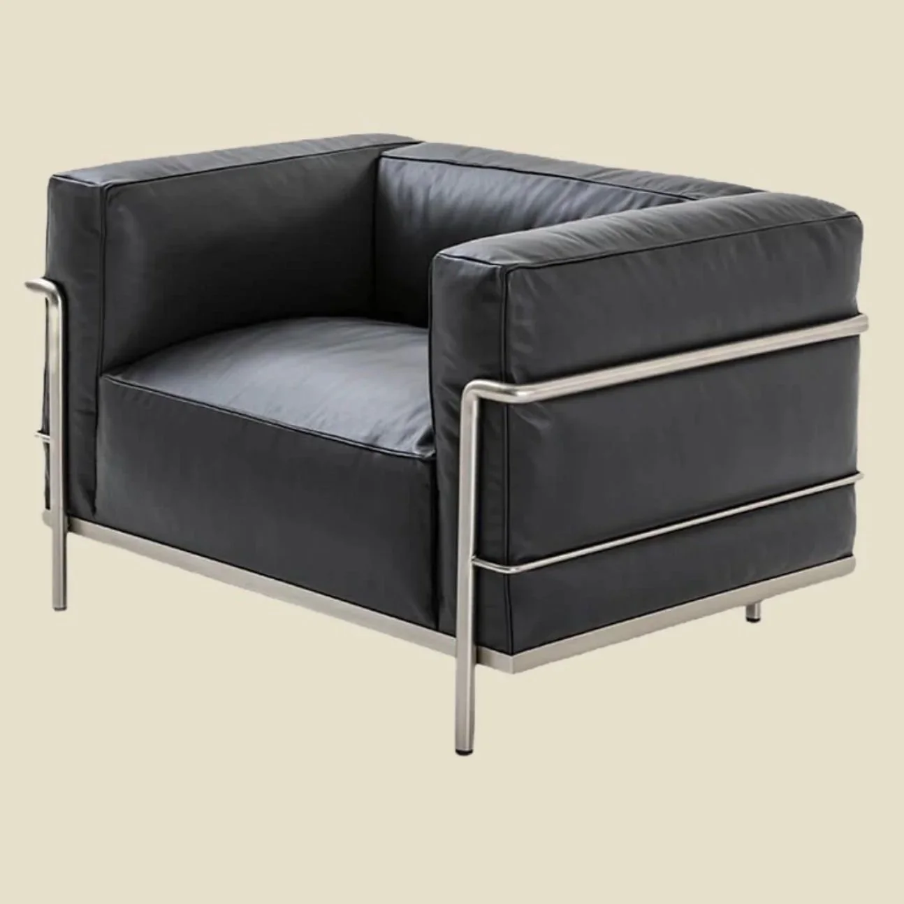 Le Corbusier Black and Chrome Chair