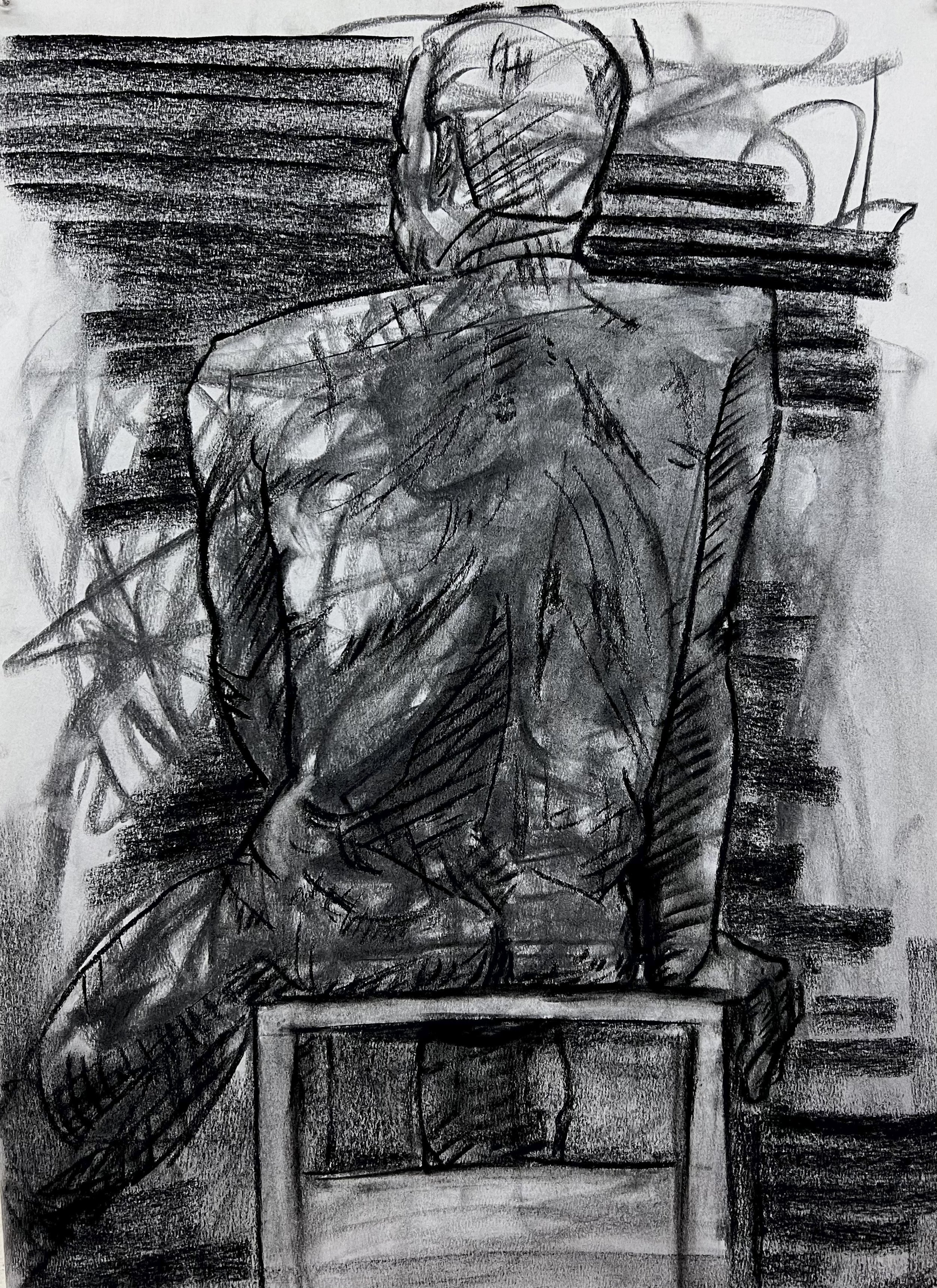 Dave 02, Charcoal, 2024, 18"x24"