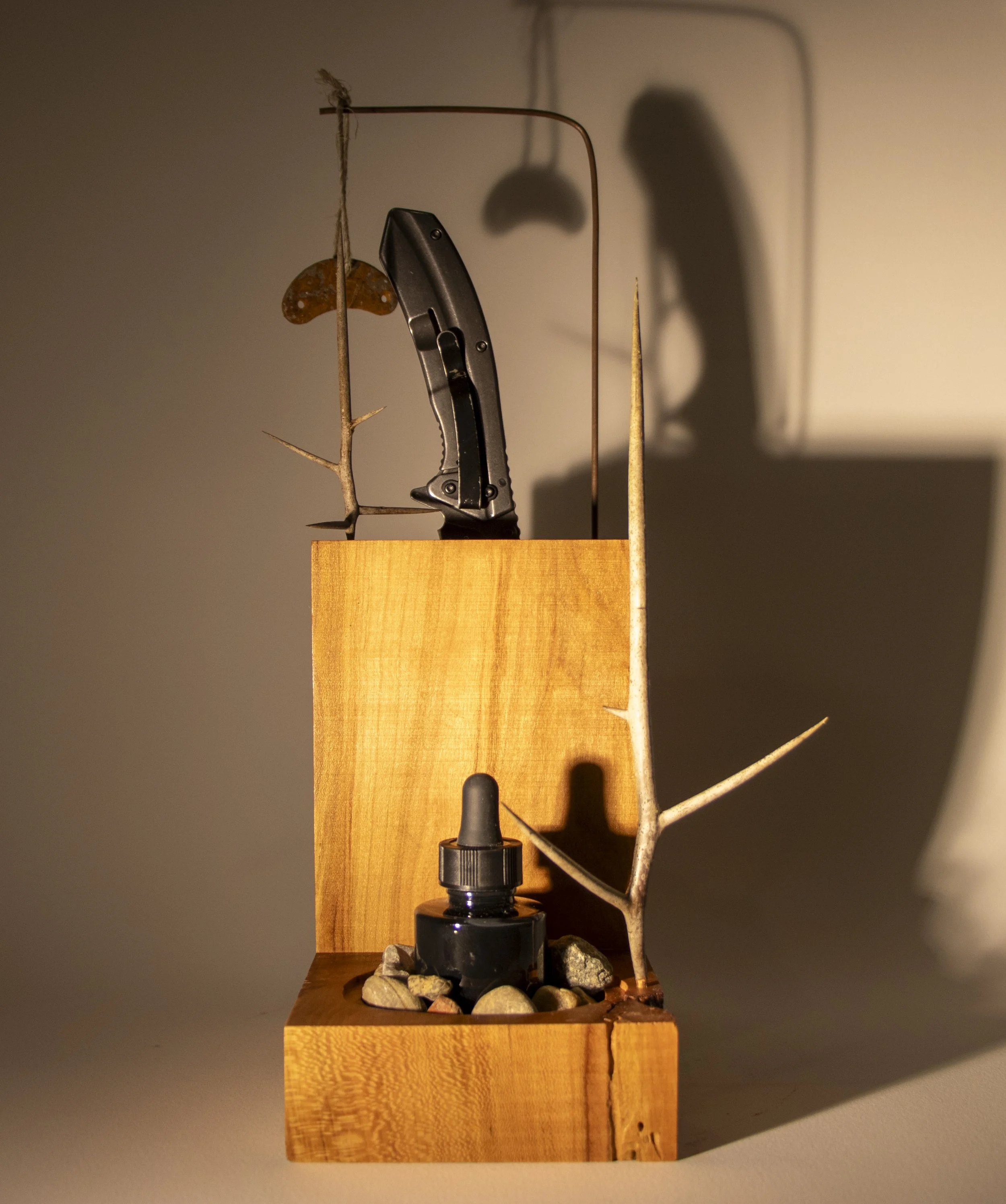 Conduit, Cherry, Stone, Found Objects, 2025