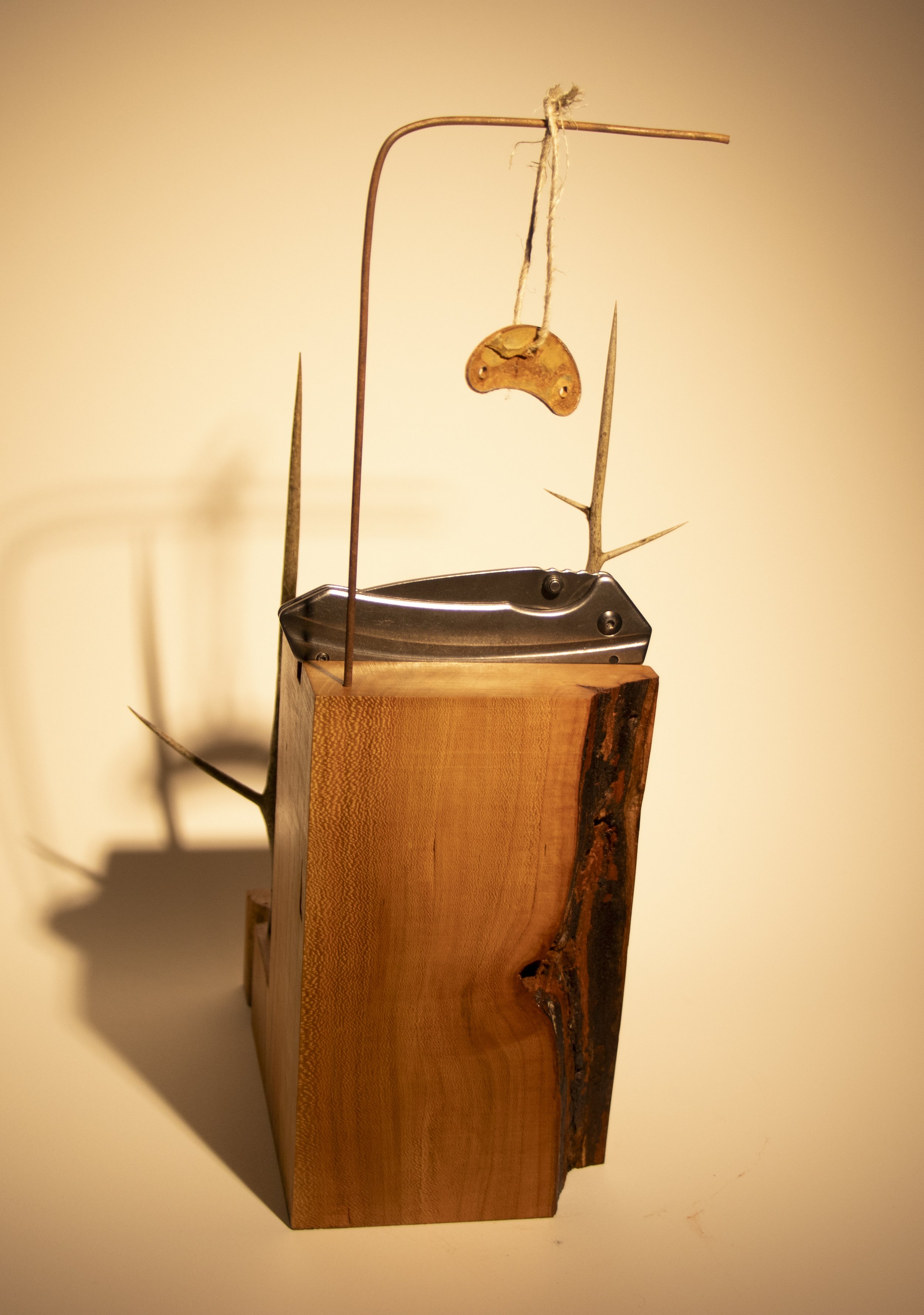 Conduit, Cherry, Stone, Found Objects, 2025