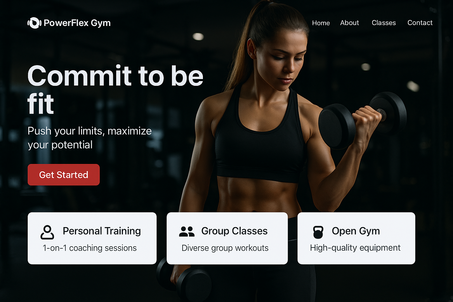 Case study small local gym example done by ziyadigital website renewal and design