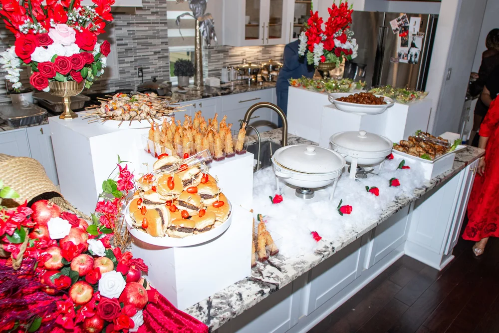Decorated celebration buffet table Oak and Magnolia Events