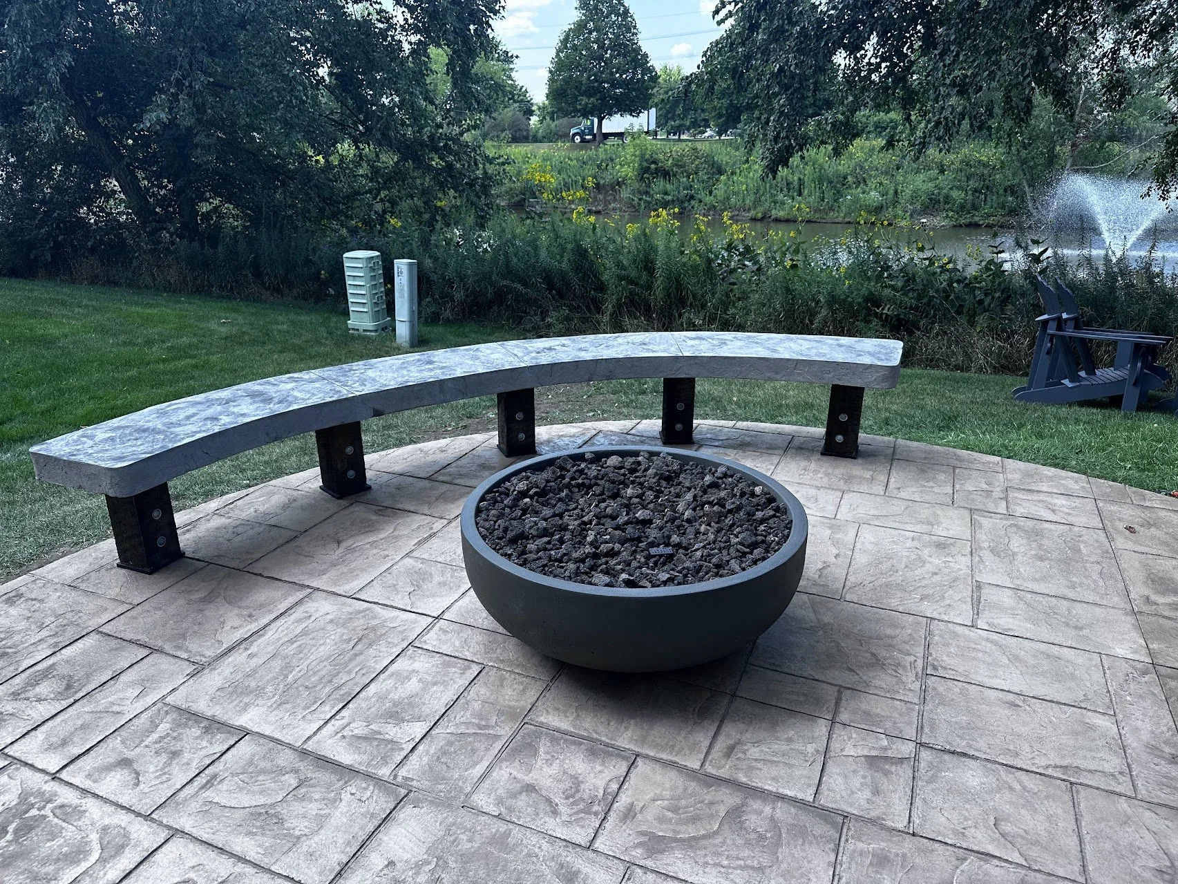 Custom Bench and Firepit
