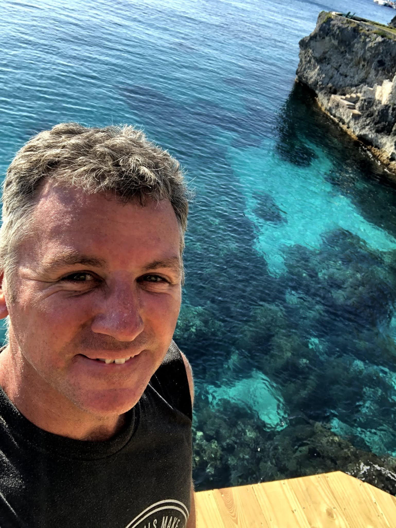 Looking down at the coral reefs