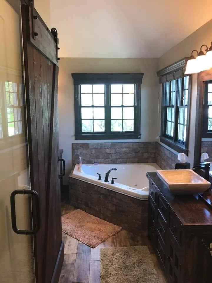 Barn- Wood Inspired Master Bathroom