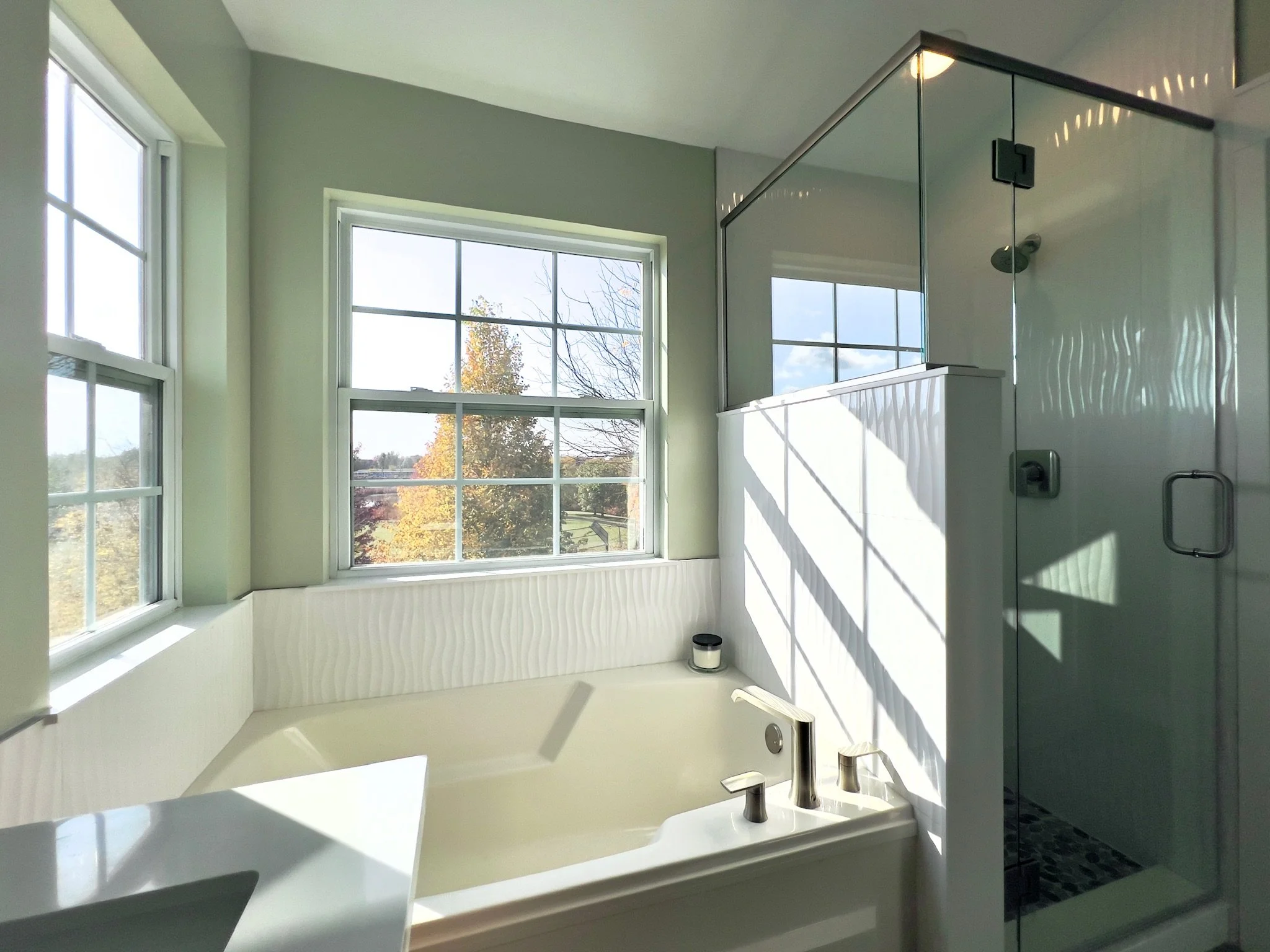 After Tub and Shower with Partial Wall
