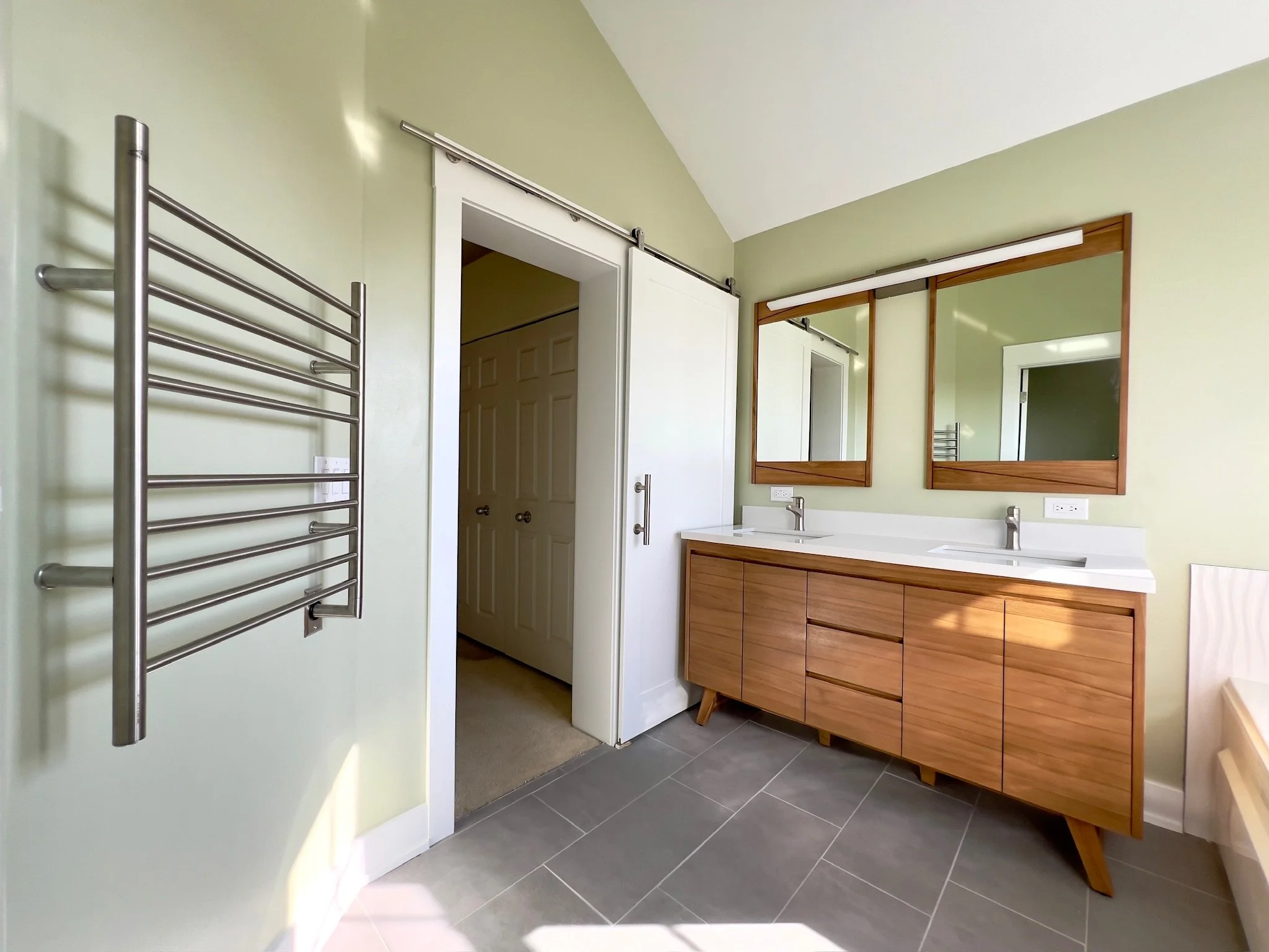 Vanity and Heated Towel Bar After