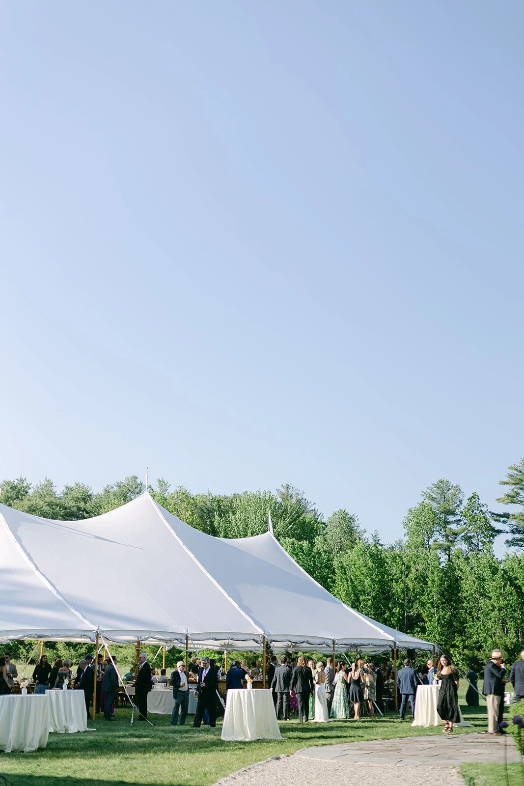 Sailcloth tent at Maine wedding venue near Portland