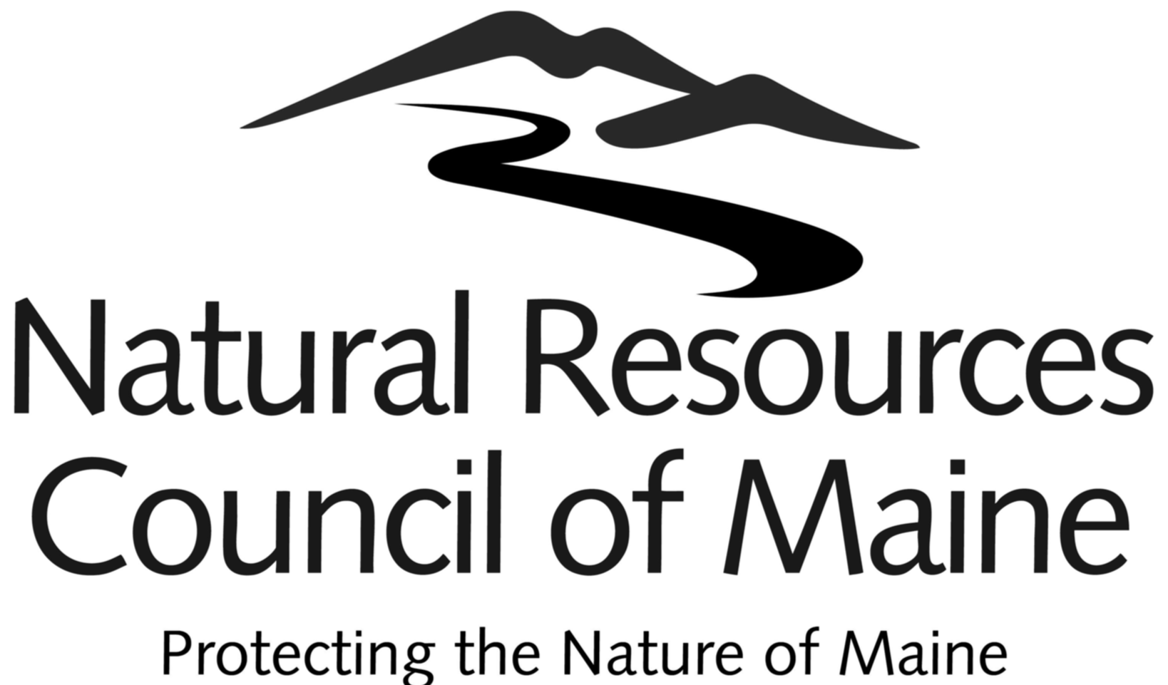 Logo of the Natural Resources Council of Maine with mountain, river, and tree silhouette and text 'Natural Resources Council of Maine' and 'Protecting the Nature of Maine'.