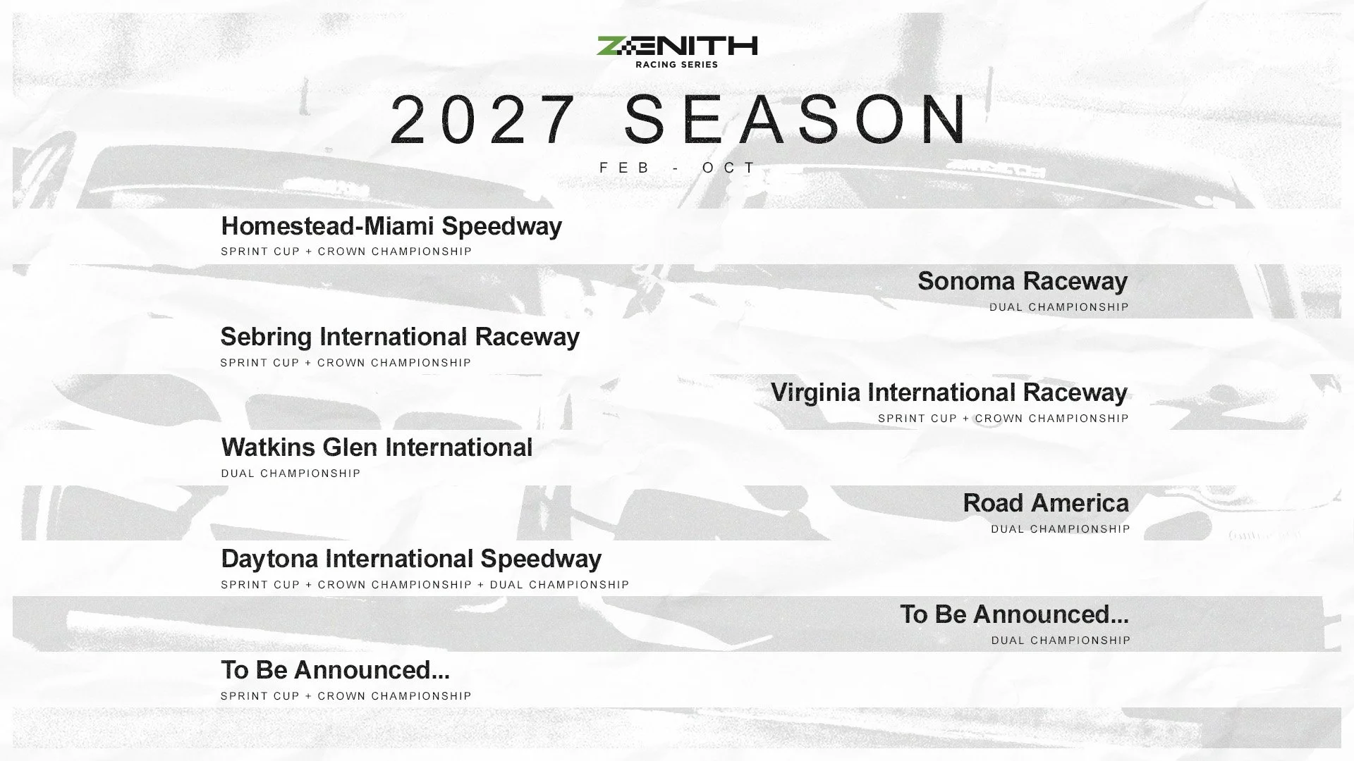 ZRS 2027 Season Preview — Zenith Racing Series
