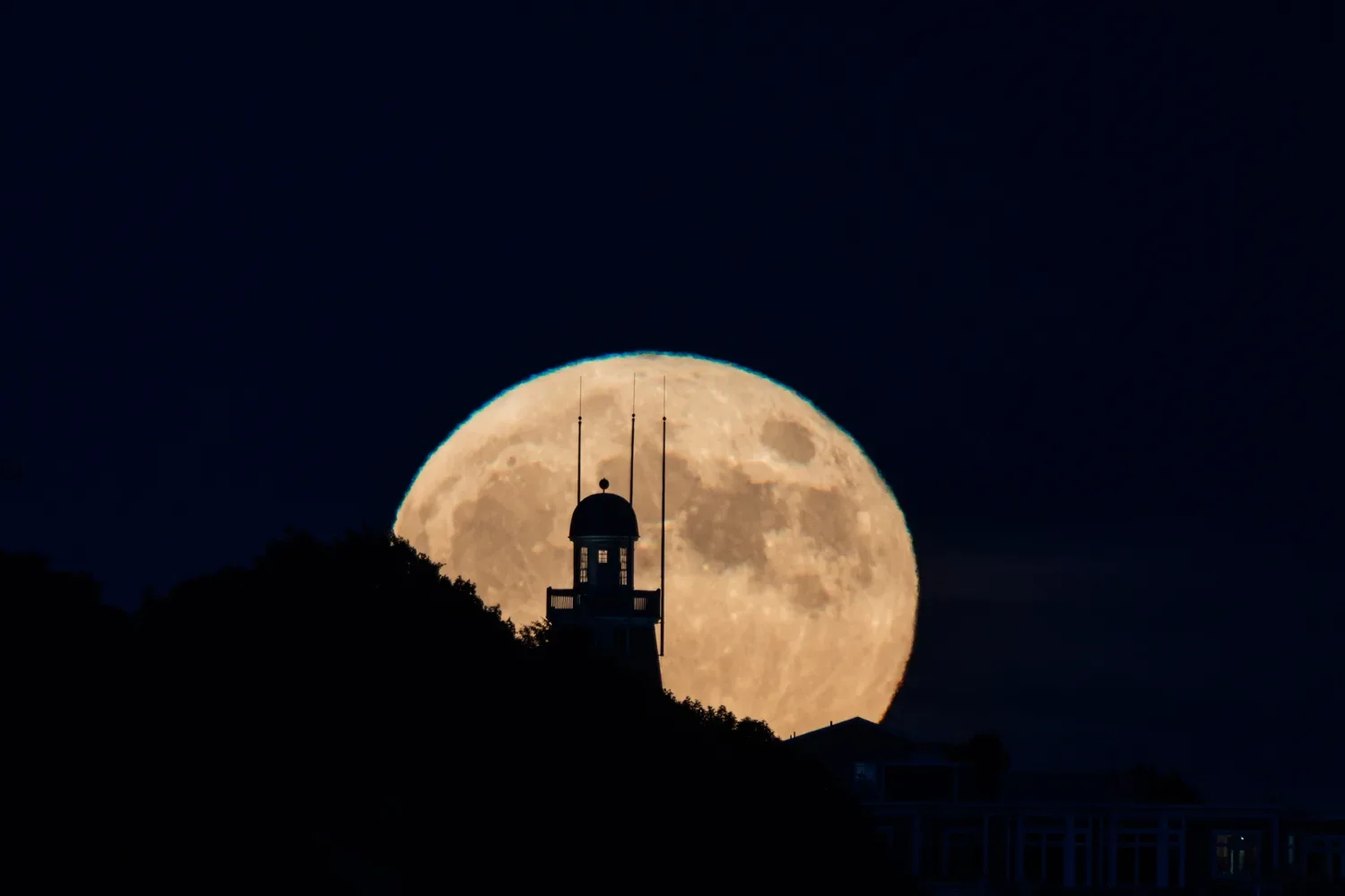 Full moon over Portland observatory