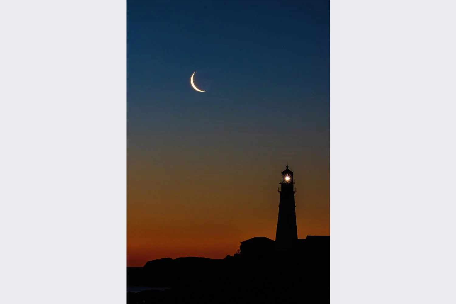 Crescent Moon Over Portland Head Light
