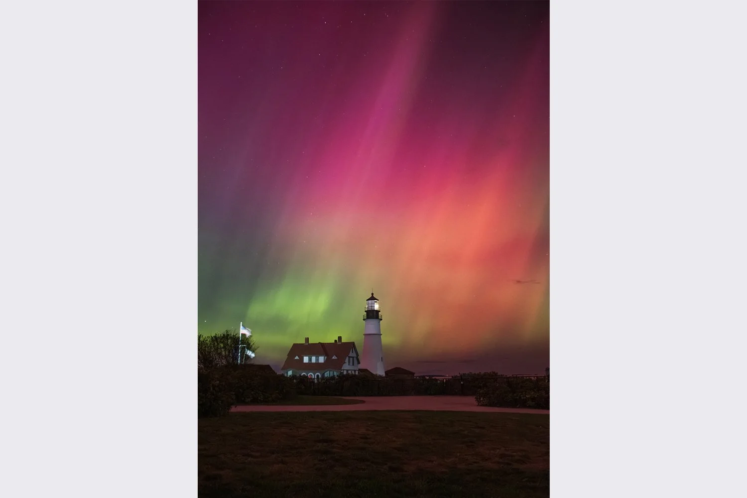 Aurora Borealis Over Portland Head Light
