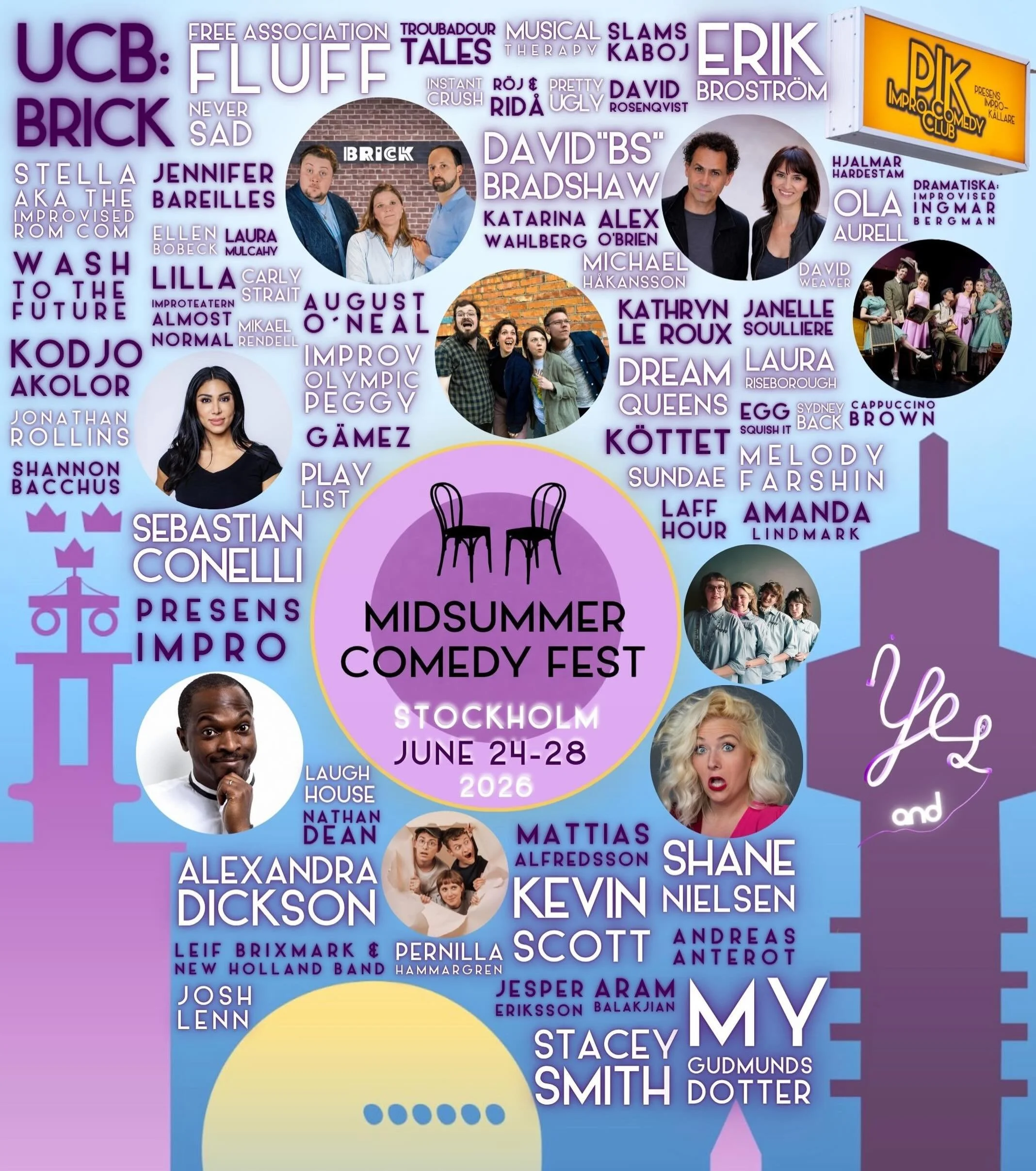 Welcome to Midsummer Comedy Fest, an international celebration of comedy, creativity, and connection. In Stockholm 24th-28th of June. 

For five days, experience improv, musical improv, sketch comedy, and stand-up across three stages in two theaters,