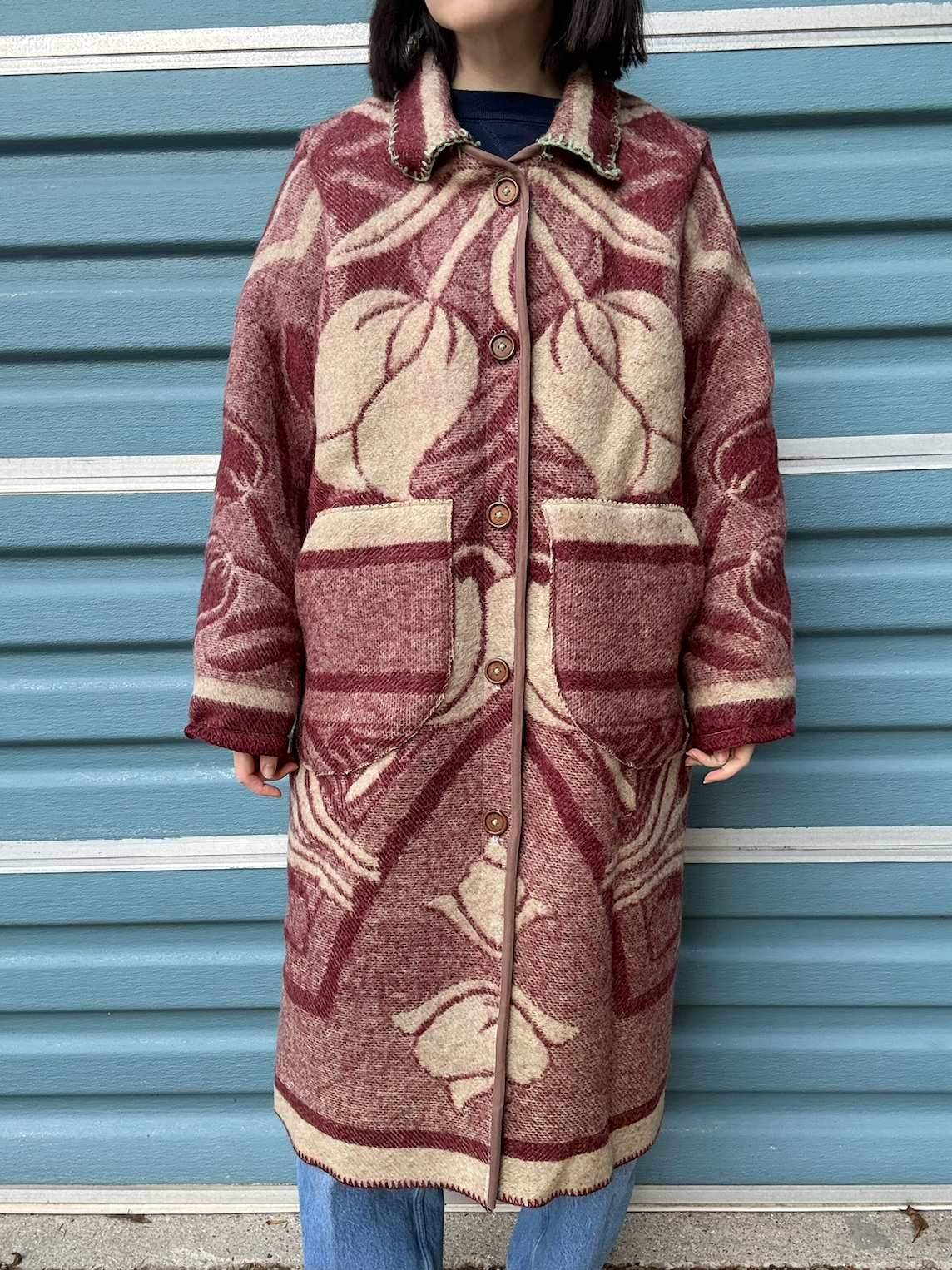 "Orr Health Holland Tulip" Wool Blanket Coat
