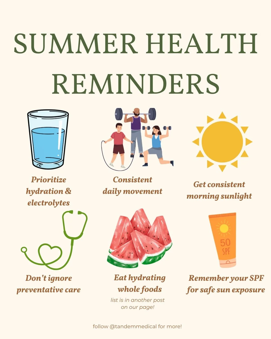 Summer wellness doesn&rsquo;t have to be extreme to make a difference. ☀️

Sometimes the most impactful habits are also the simplest: staying hydrated, getting outside, moving your body consistently, nourishing yourself with whole foods, protecting y