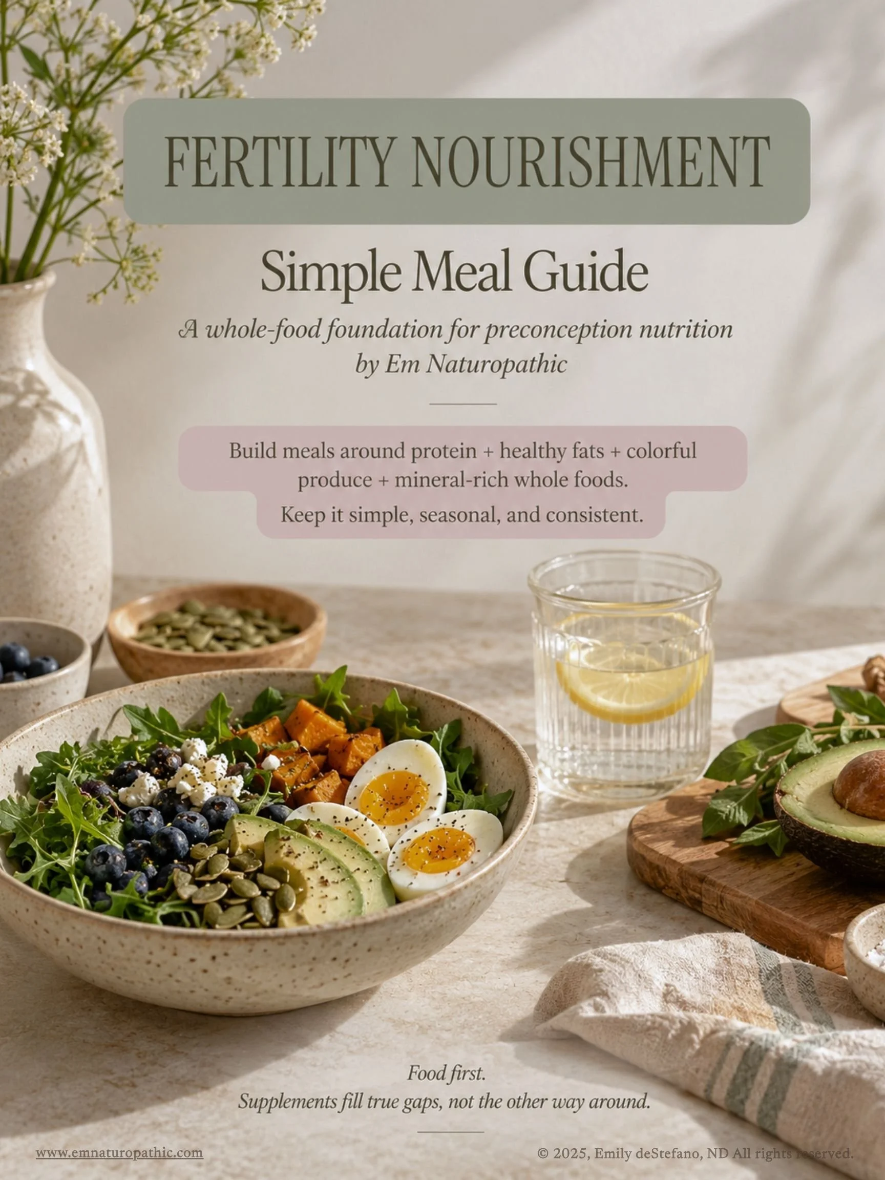 Fertility Nourishment Simple Meal Guide by Dr. Emily