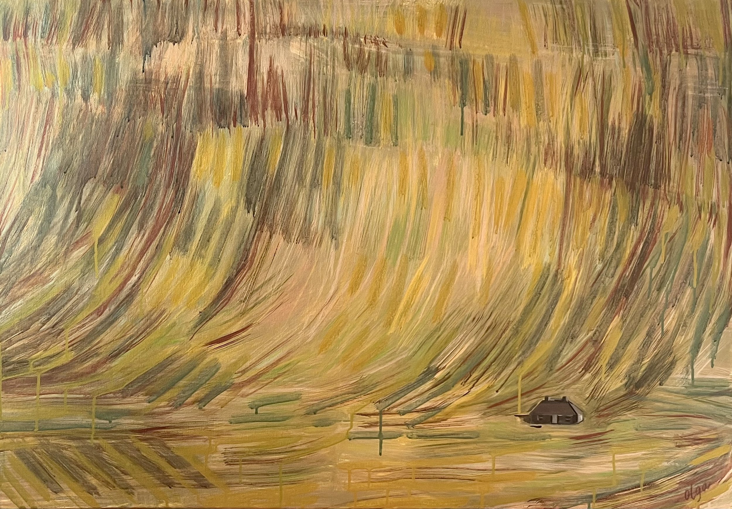 Yellow Mountain House, 70x100 cm