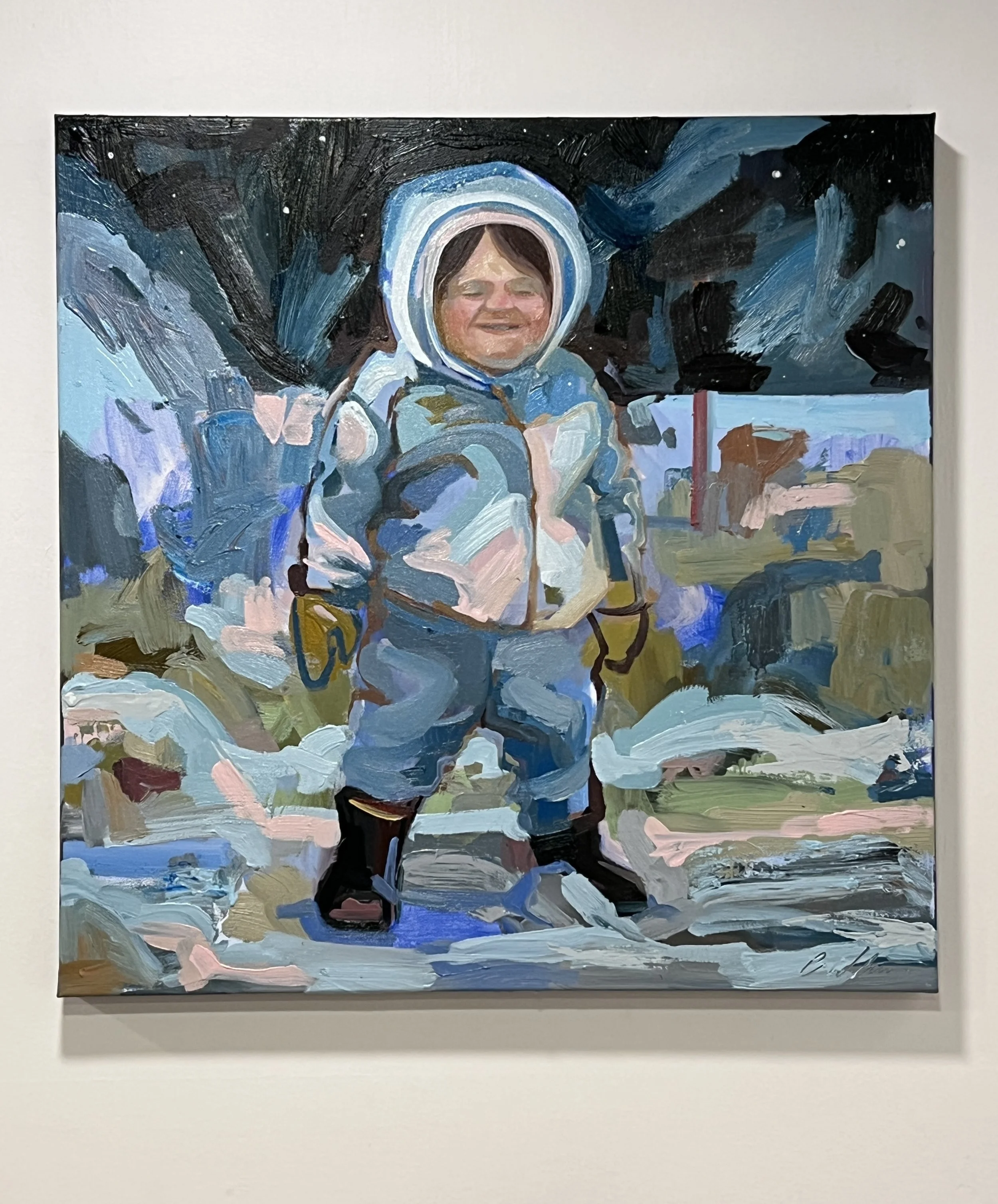 Flakes, 2025, oil on canvas, 24x24