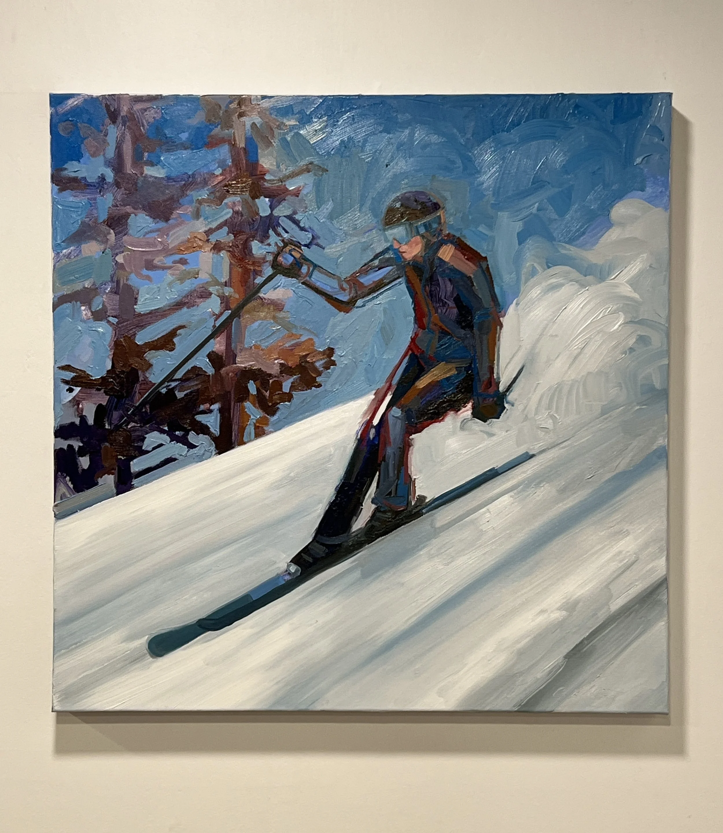 Gravity Streak, 2025, oil on canvas, 24x24