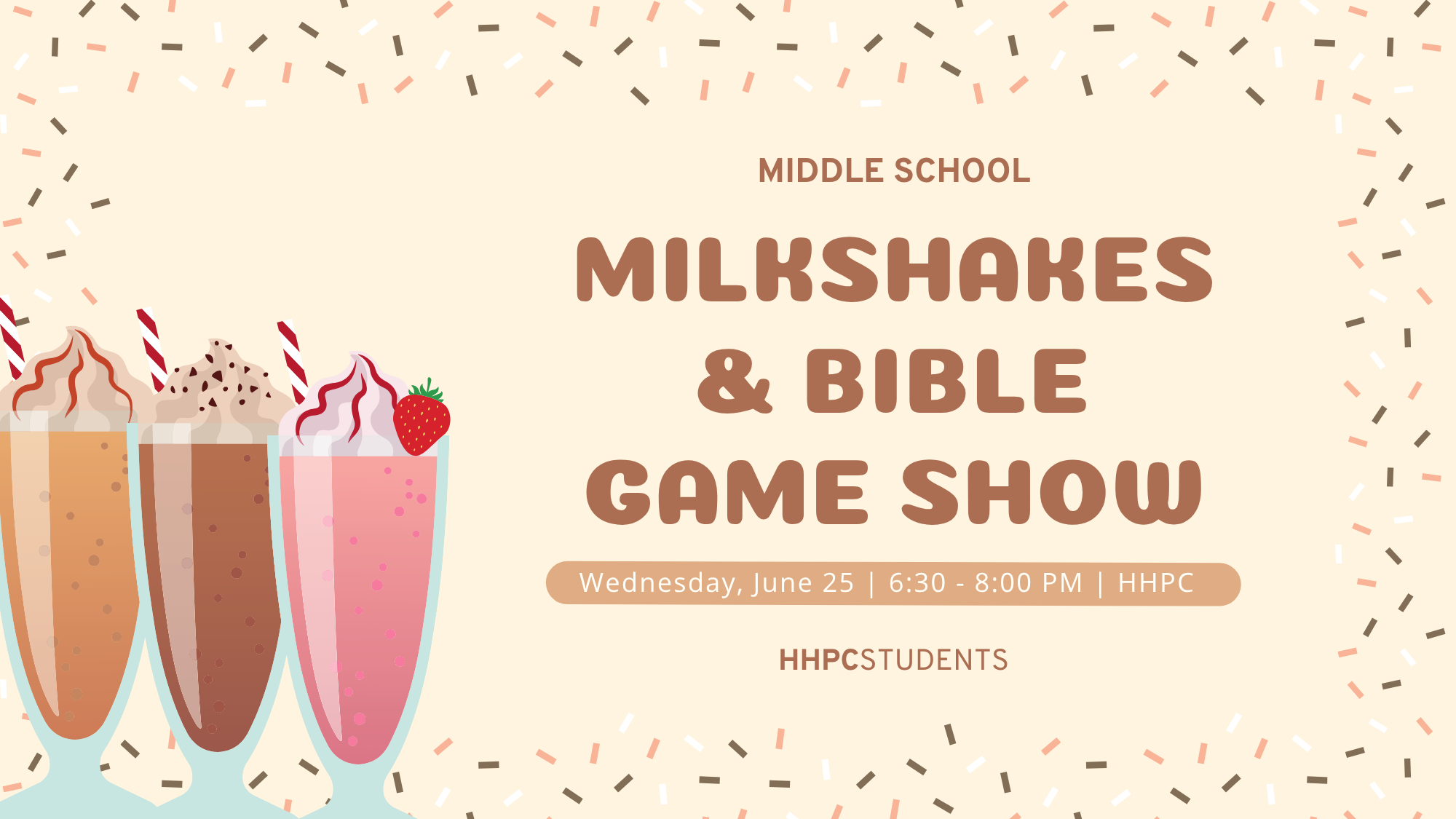 Middle School milkshakes + Bible Game Show