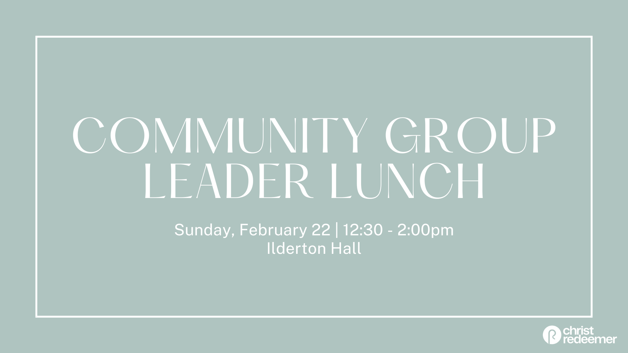Community Group Leader Lunch