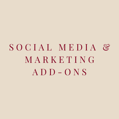 Text in the image reads 'Social Media & Marketing Add-Ons' on a beige background.