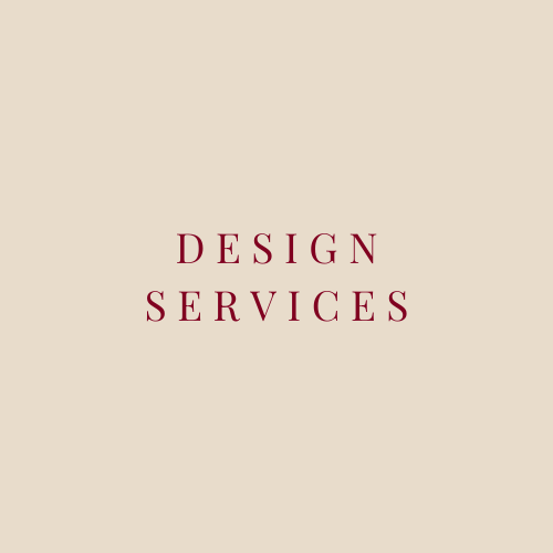 Text reading 'Design Services' on a beige background.