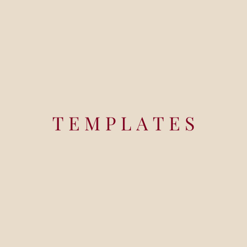 A beige background with the word "TEMPLATES" written in red, centered in the middle of the image.