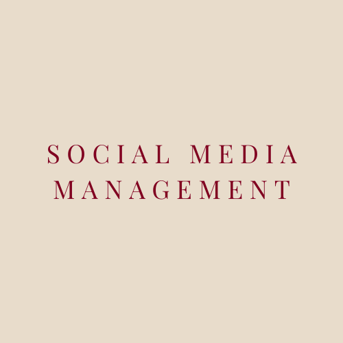 Text that reads 'Social Media Management' on a beige background.