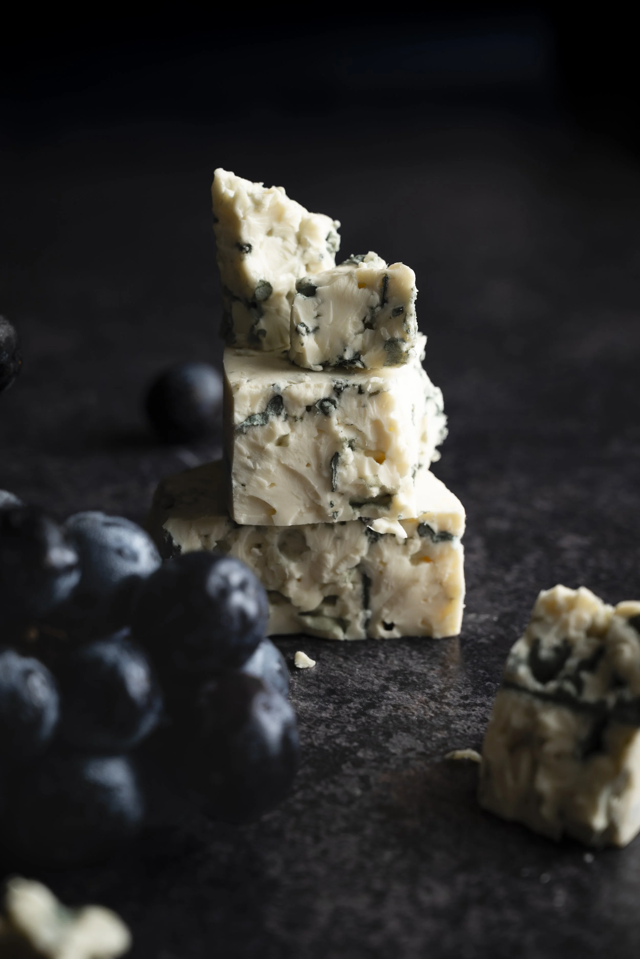 close up of blue cheese chunks stacked.jpg