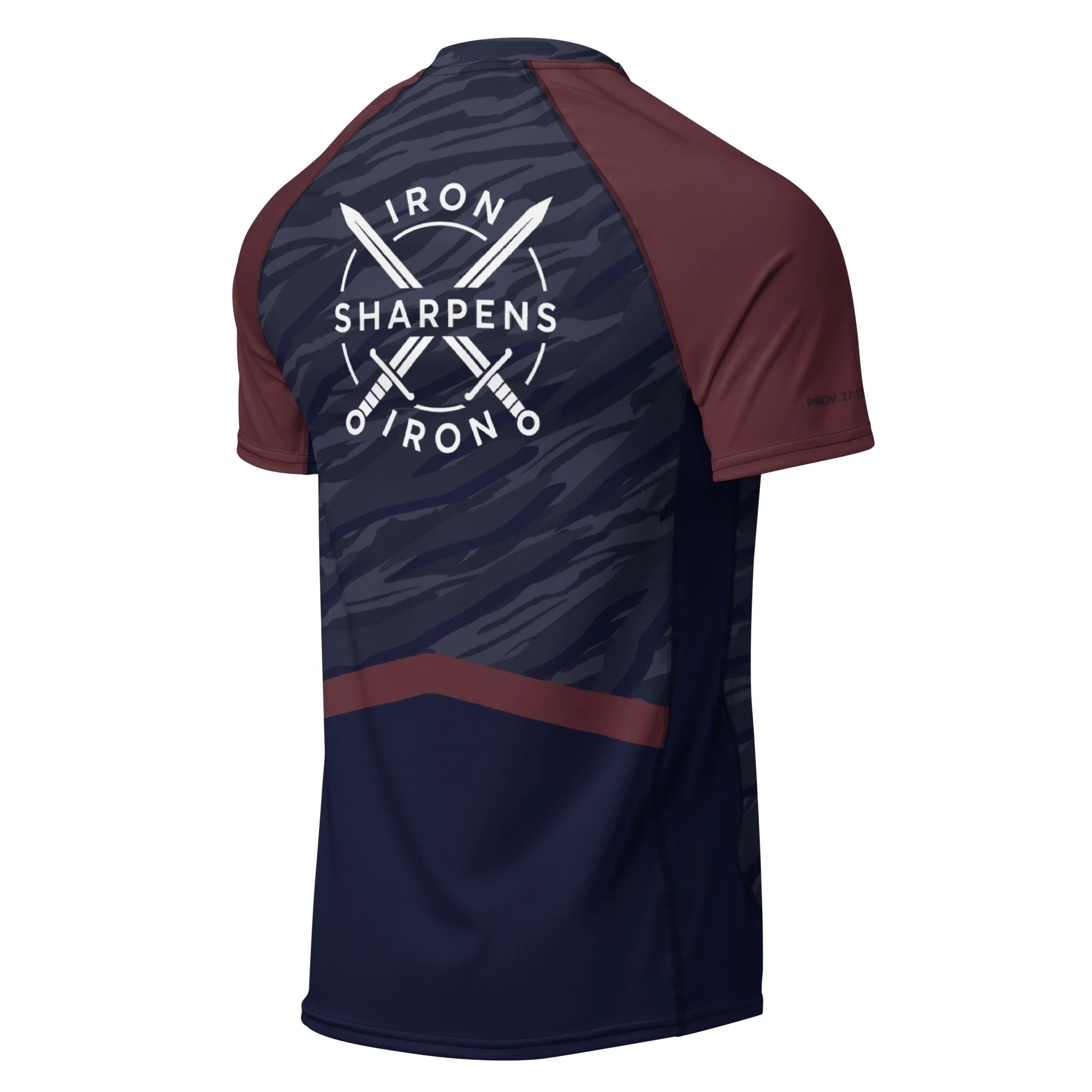 Iron Sharpens Iron - Men's Rashguard - Navy/Maroon