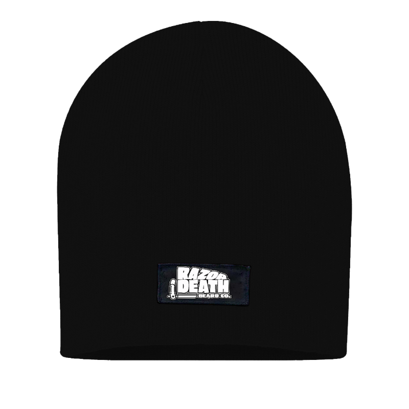 Woven Patch Skully Beanie Black