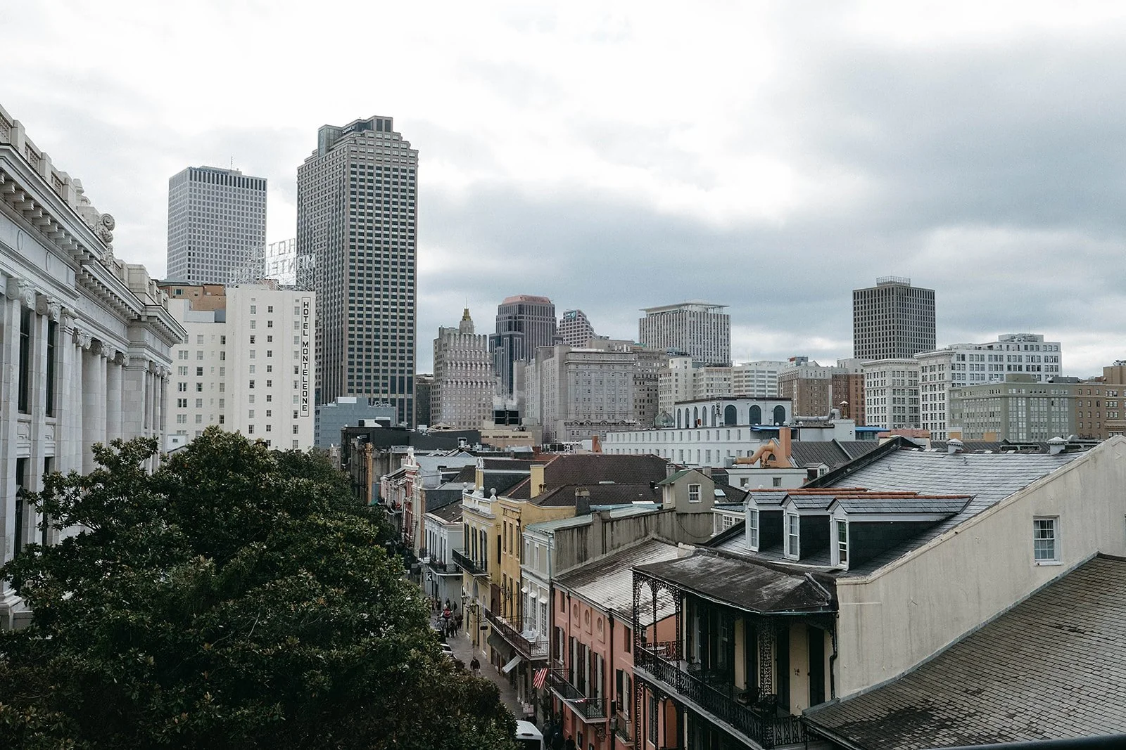 City vibes of New Orleans Skyline in the French Quarter