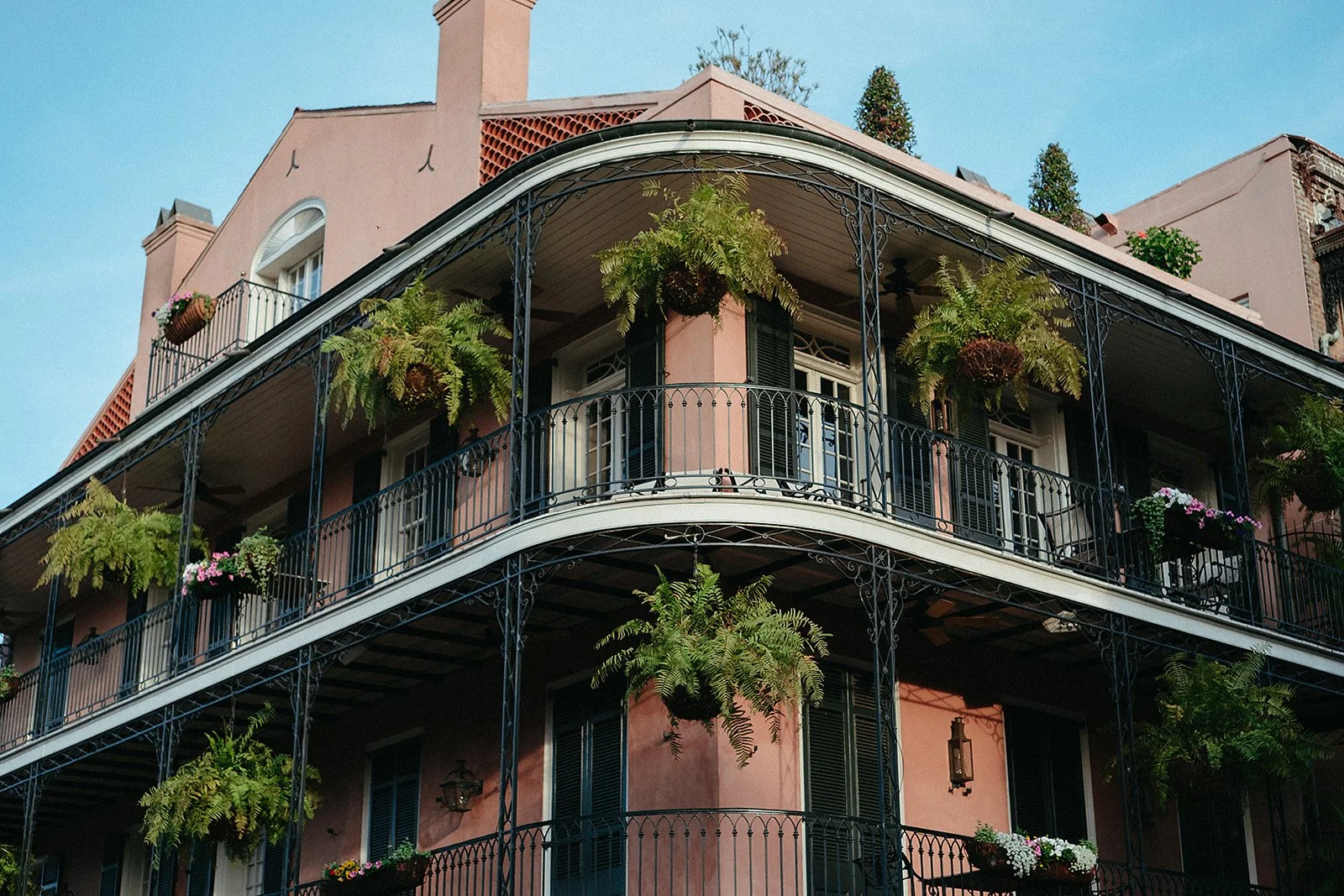 French Quarter city vibe, of balcony in New Orleans