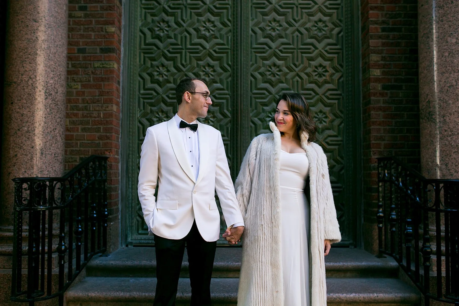Bride and groom portraits for wedding at Immaculate Conception Jesuit Church in New Orleans