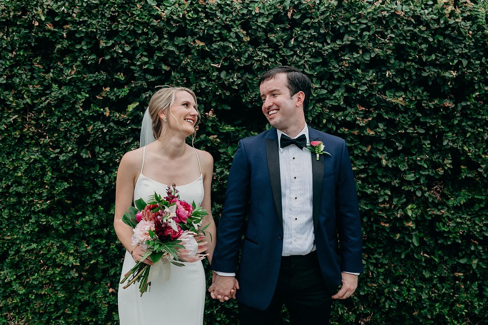 Bride and groom portraits at Felicity Church on their wedding day in the Lower Garden District, New Orleans