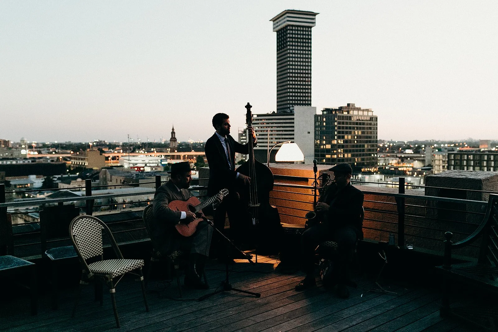 Wedding Quartet during cocktail hour in the CBD New Orleans