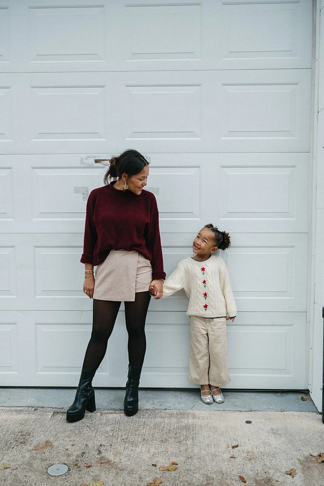 Mom and daughter during family photo session in the Irish Channel, New Orleans.