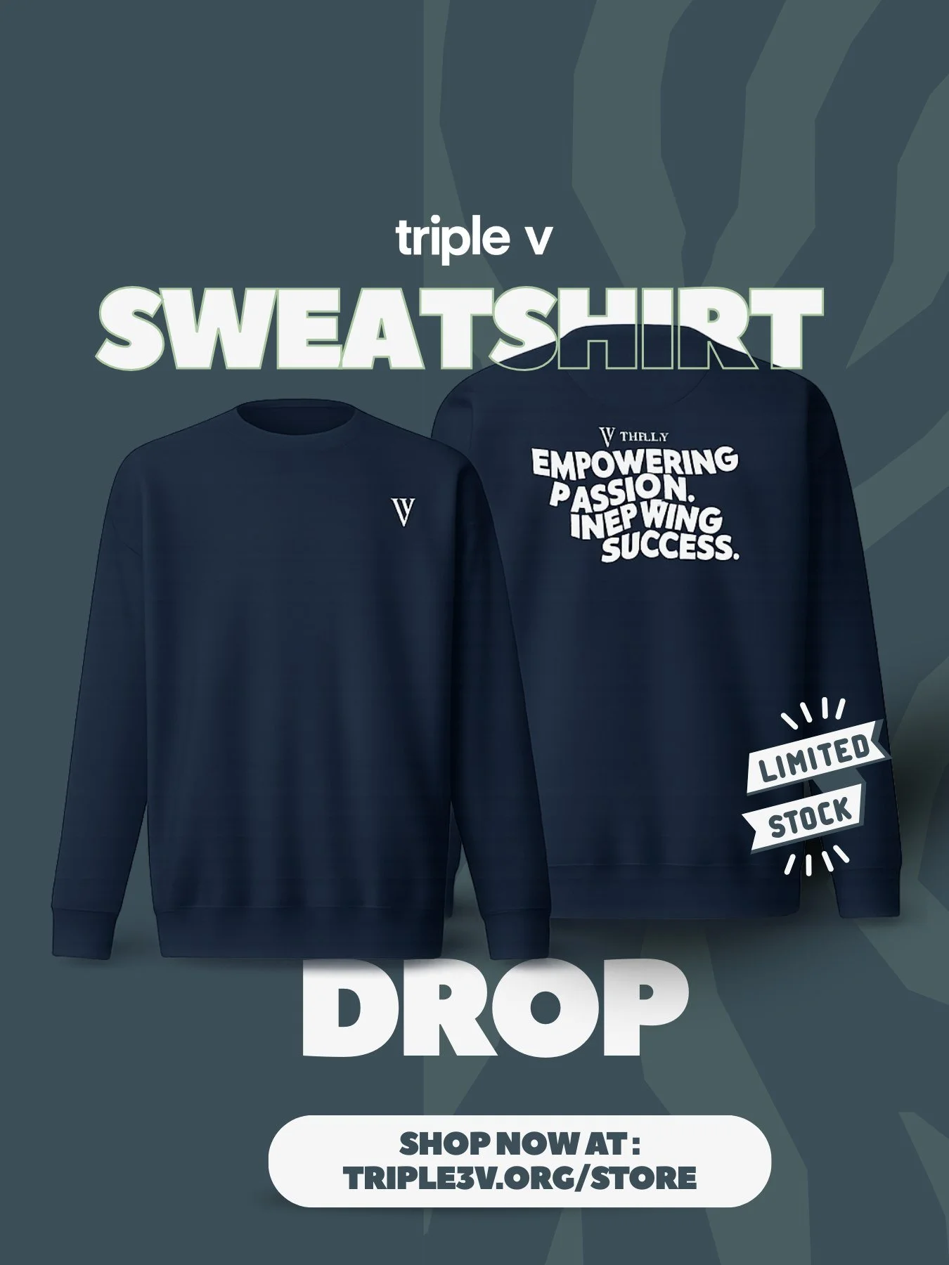 Wear it with purpose. Every purchase supports Triple V. 
Shop through the link in bio
#college #Students #Community #SanDiegoNonprofit #sanDiego