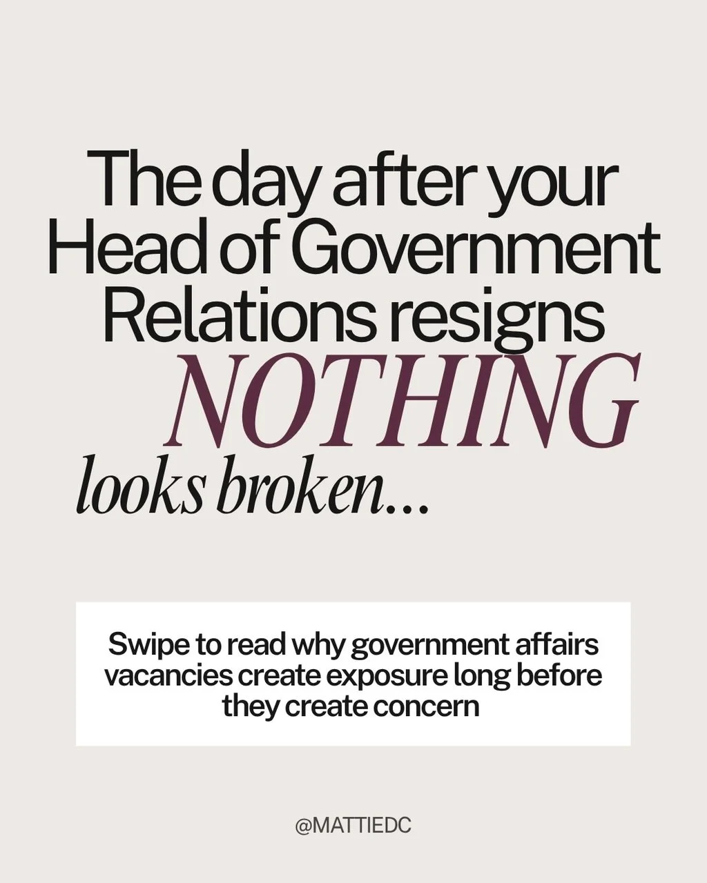 One of the more fascinating things about government affairs is that the biggest risks rarely announce themselves.
No one walks into the General Counsel&rsquo;s office and says, &ldquo;Good news, we&rsquo;ve just lost a little influence today.&rdquo; 