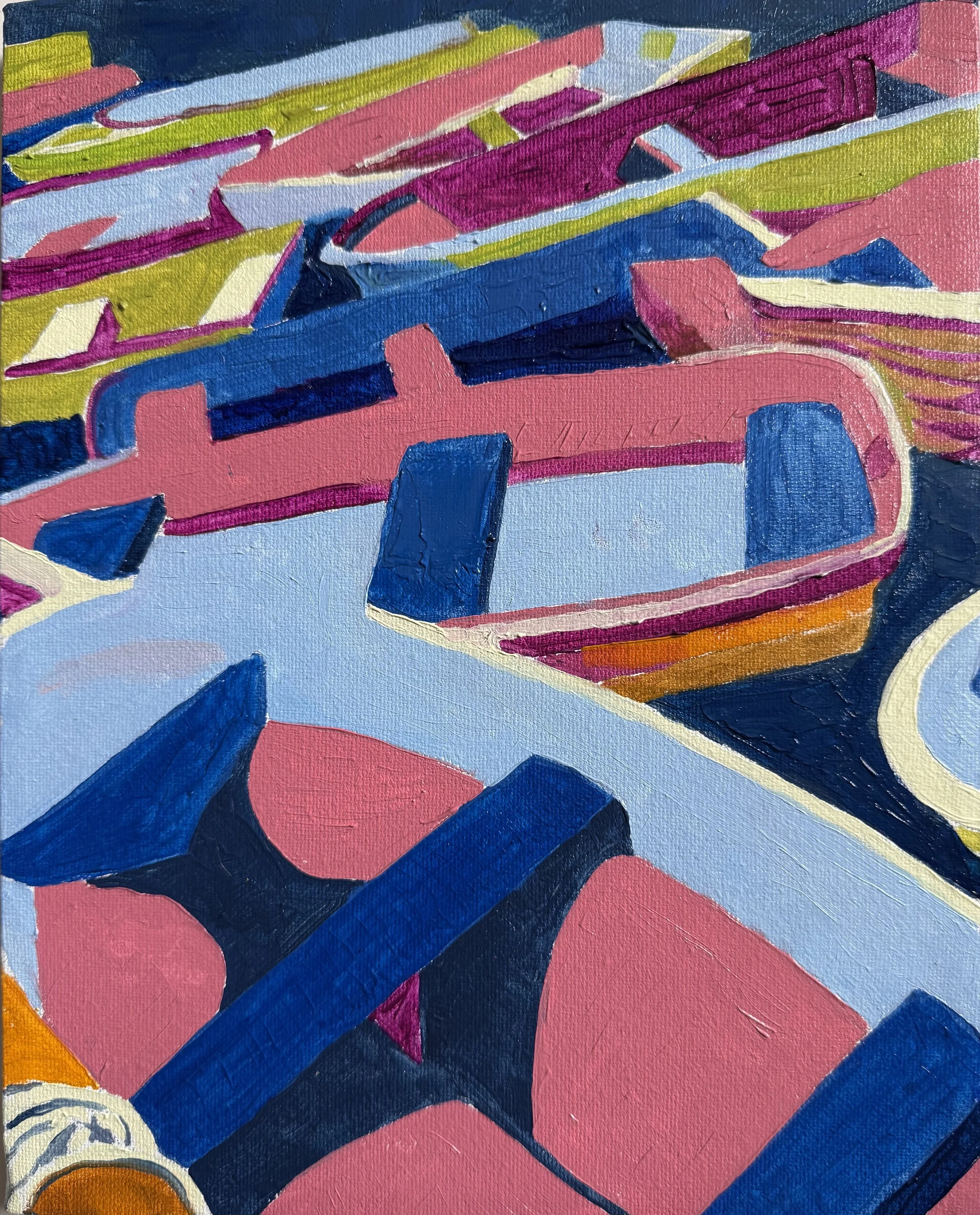 "Dinghy Daze," oil on canvas, 8"x10"