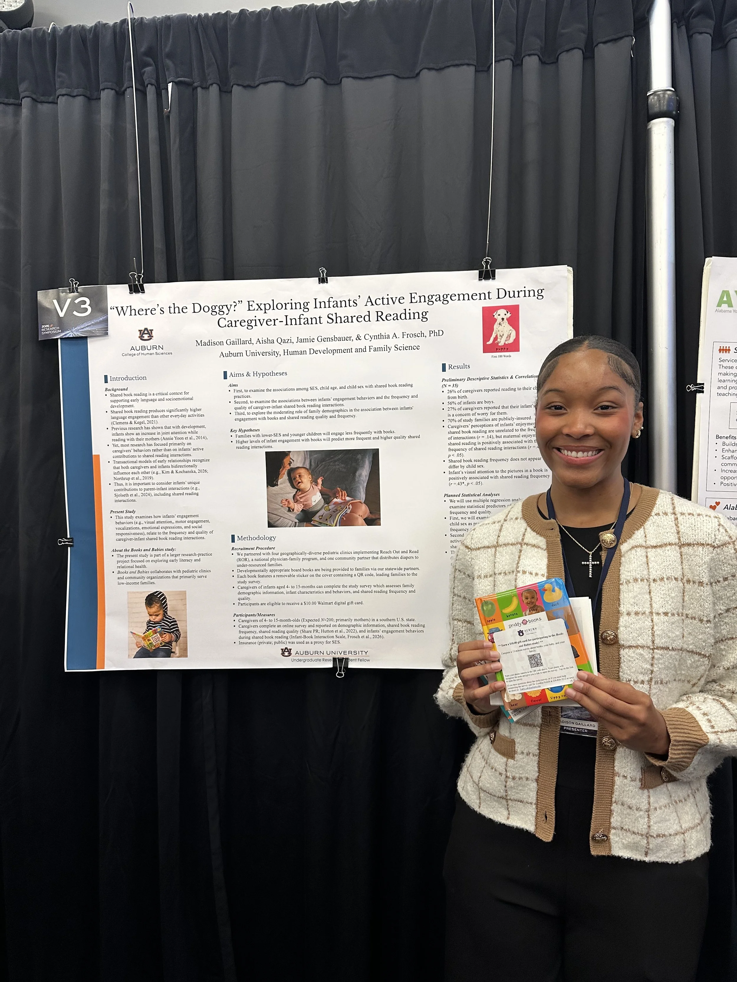 Madison presenting her Undergraduate Research Fellowship project at the Auburn Research Symposium!