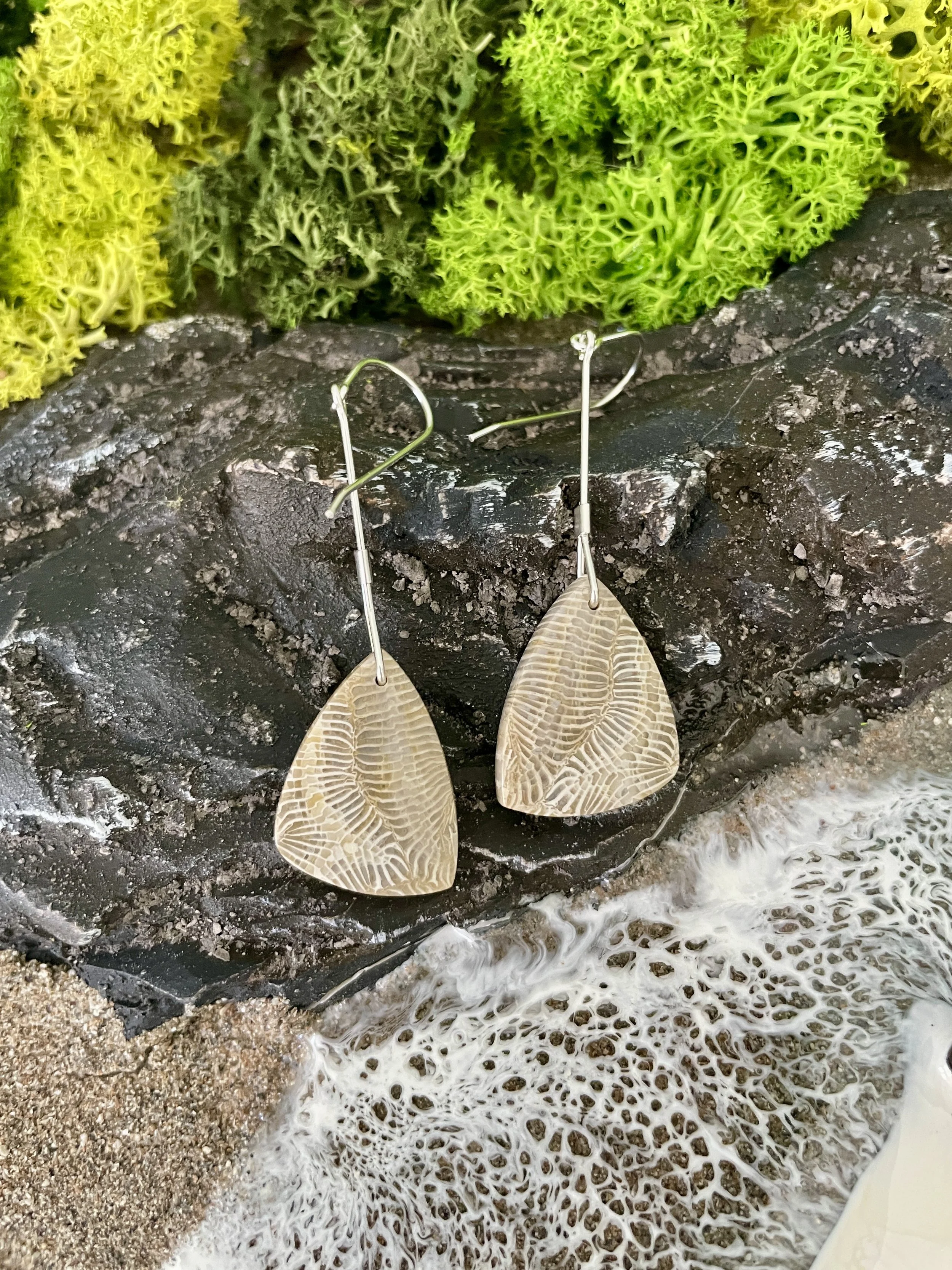Fossil Coral Earrings