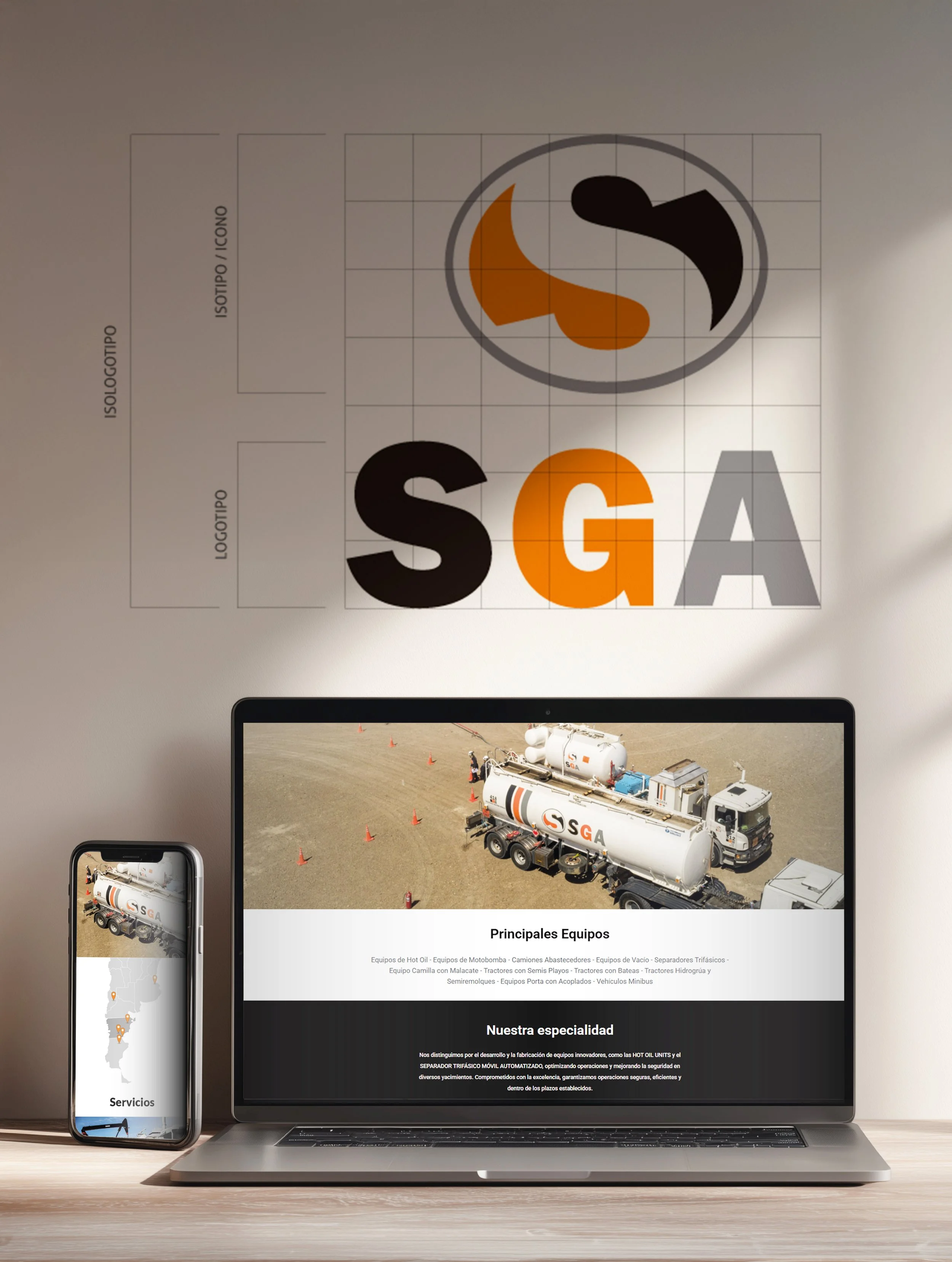 CASO SGA — Industria Petrolera
Diseño de marca, sistema de identidad visual, integrando piezas editoriales y presencia digital.