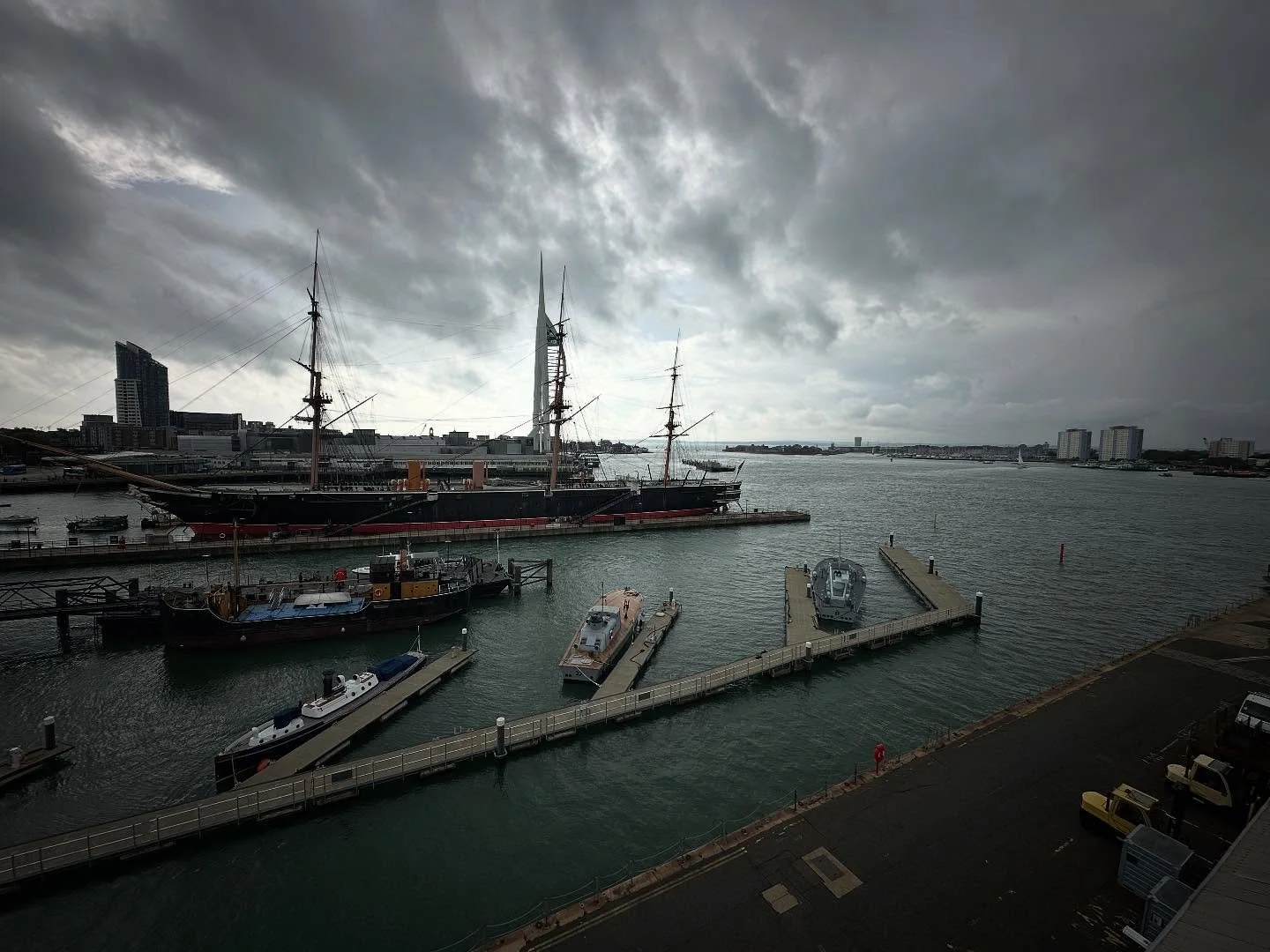 Weekend work isn&rsquo;t quite so bad when the views are like this, what an amazing place we get to call home!
#Portsmouth #Dockyard #Roofing #Maintenance