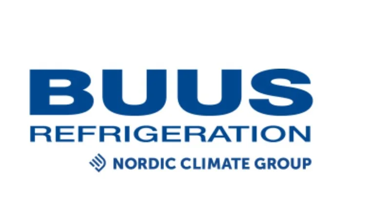 BUUS Refrigeration logo with company name and Nordic Climate Group in blue text.