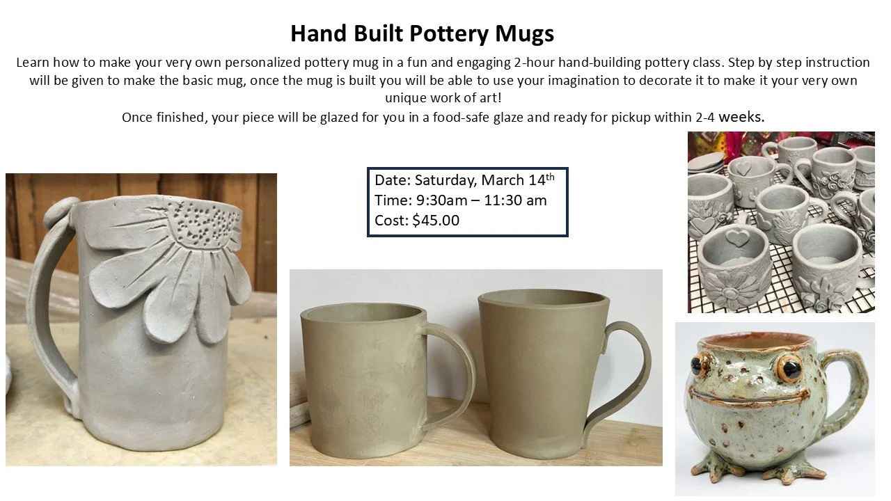 Hand Build Pottery mugs