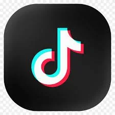 TikTok app icon with black background and colorful musical note logo